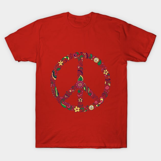 Flowery Peace Sign T-Shirt by ShineYourLight